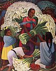Diego Rivera Mercado De Flores (The Flower Vendor) painting